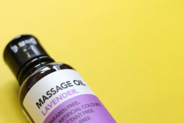 A bottle of Lavender Massage Oil
